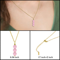 Rose quartz necklace pink necklace for women, crystal jewelry as spiritual gifts for daughter pink beaded necklace as rose quartz jewelry for friends crystal pendant necklace healing gifts for girls pink rose quartz