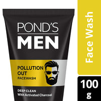 Pond's  Men Pollution Out Activated Charcoal Deep Clean Facewash, 100g & Men's  Energy Bright Face Wash Coffee Beans Bright Skin, 100g