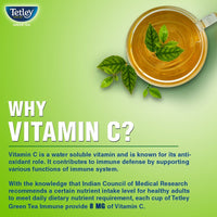 Tetley Green Tea Immune, With Added Vitamin C, Naturally Mango Flavour, 25 Tea Bags, 1.3gx25, 32 Grams