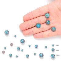 35pcs 10mm Natural Stone Beads American Turquoise Beads Energy Crystal Healing Power Gemstone for Jewelry Making, DIY Bracelet Necklace