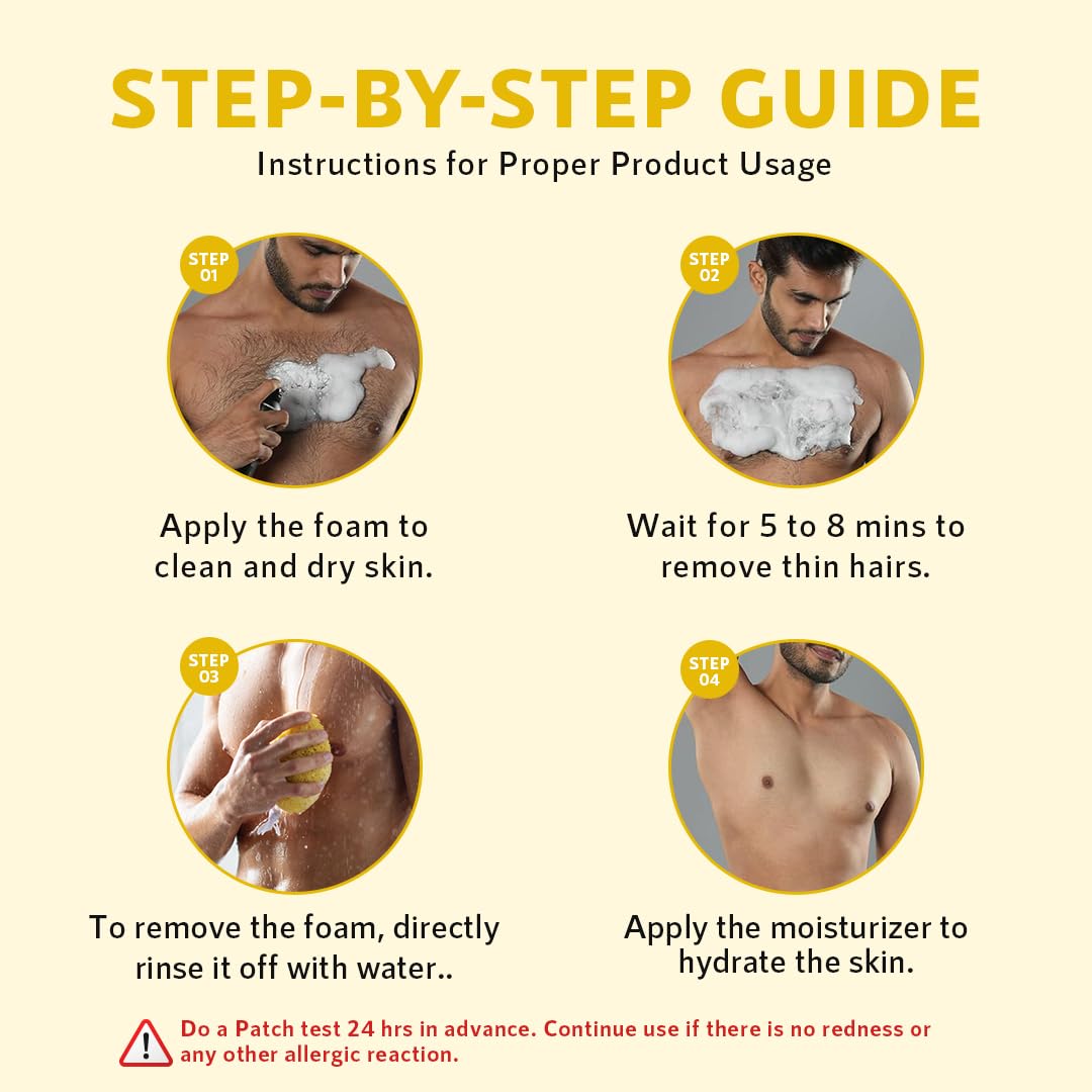 ORGATRE Hair Removal Cream Spray for Men & Women | Painless Body Hair Remover for Chest, Back, Legs, Underarms & Intimate Skin | 200 gm