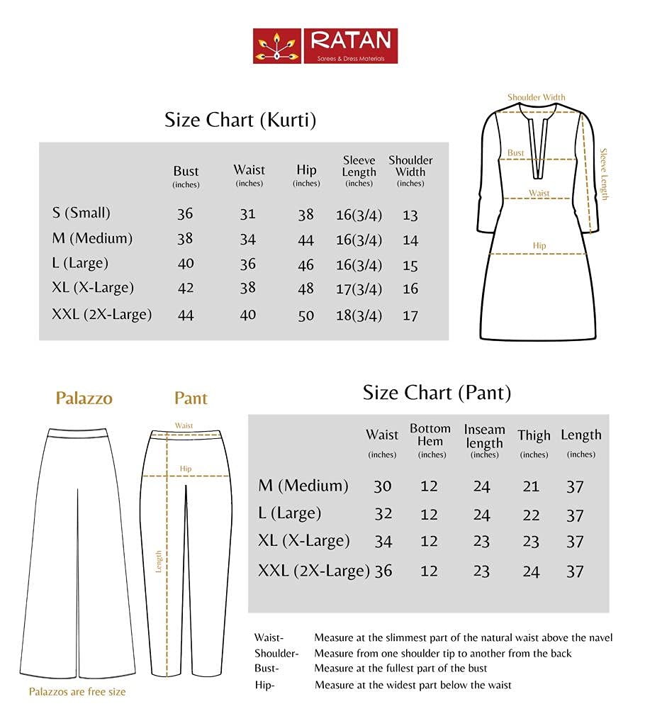 Ratan Women’s Cotton Readymade Salwar Suit Set. Printed Kurti Palazzo Set Latest