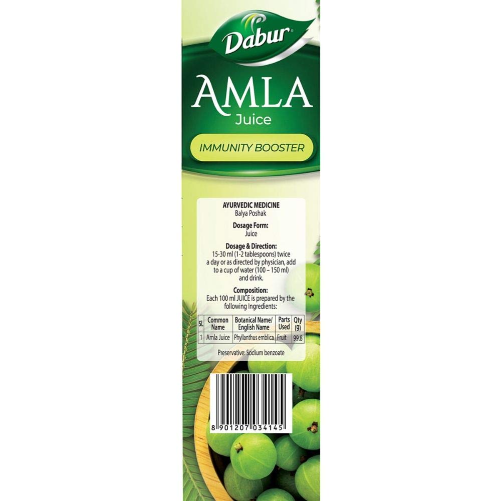 Dabur Amla Juice -1L | Rich Source of Vitamin C | Effective Antioxidants for Immunity boosting | Pure, Natural and 100% Ayurvedic Juice