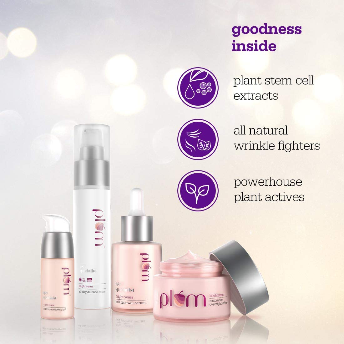 Plum Bright Years All Day Defence Cream SPF 45 PA+++| Sun Protection | For Ageing Skin | 100% Vegan, Cruelty Free | 50ml