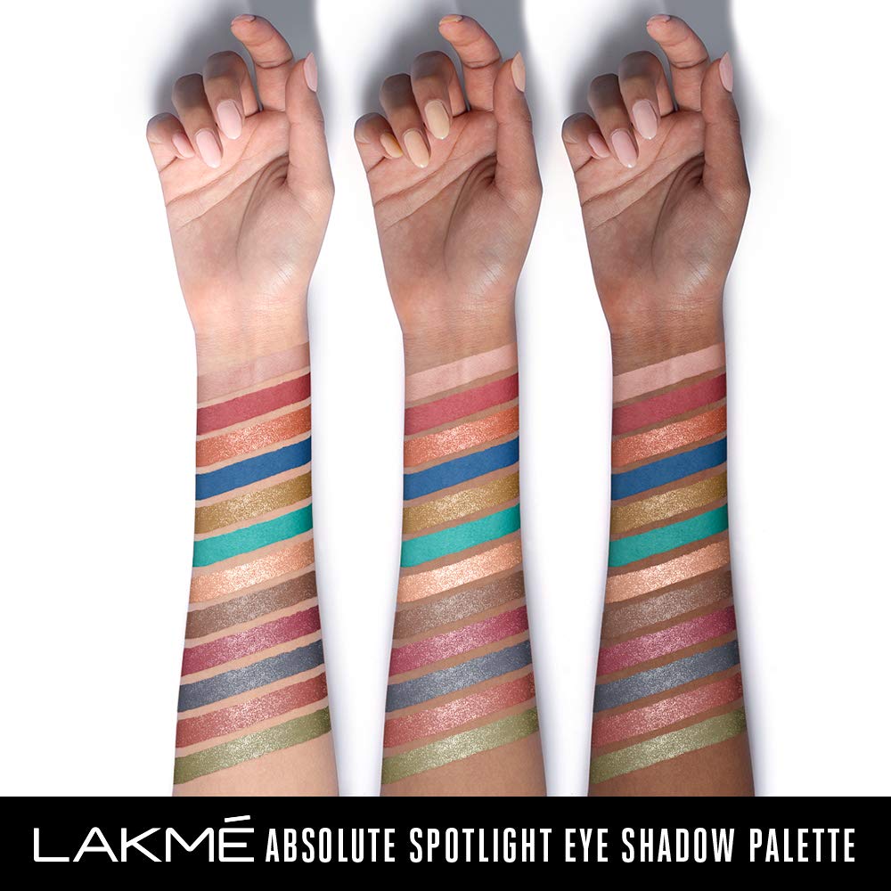 Lakmé Absolute Spotlight Eye Shadow Palette, Berry Martini, 12 G - Berry Martini, Shimmery, Matte