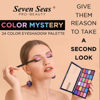 Seven Seas Color Mystery EyeShadow Palette 24 Pigmented Colors | Long Wearing And Easily Blendable Eye Makeup Palette | Multicolor - 24.4Gm | Shimmery & Glitter Finish (Skin)