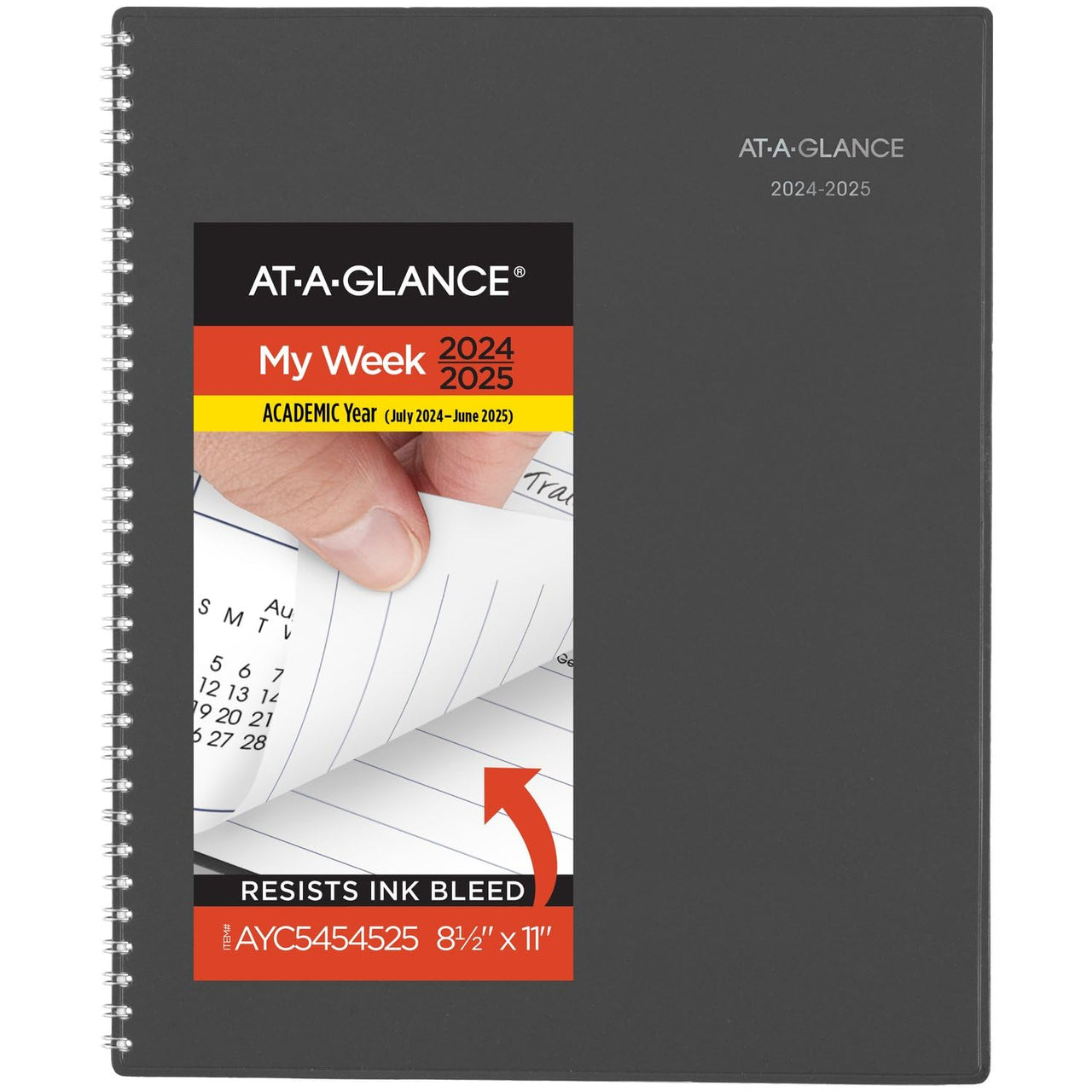 AT-A-GLANCE Planner 2024-2025 Academic, Weekly & Monthly, 8-1/2" x 11", Large, Monthly Tabs, Flexible Cover, DayMinder, Charcoal (AYC54545) 2024-2025 New Edition