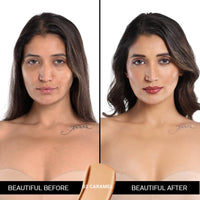 FLiCKA The Base Story Cream Foundation for Face Makeup 8.5gm | Medium to High Coverage | Waterproof & Long Lasting | Smooth & Matte Finish with SPF | All Skin Types | 03 Caramel