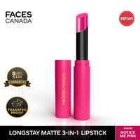 FACESCANADA Long Stay 3-In-1 Matte Lipstick - Notice Me Pink 06, 2 Gm