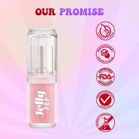 Glam 21 Jelly Pop Fruity Gel Lipstick| Moisturising | Glossy Finish | Gives A Natural Colour | Lightweight | Cranberry Pink, Strawberry Red & Blueberry Purple - Pack Of 3