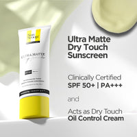 SunScoop Ultra Matte Dry Touch Sunscreen SPF 50 PA+++ |Matte Finish | Zinc Oxide & 0.1%ww Salicylic Acid for Oily Acne Prone Skin | Broad Spectrum, Non Comedogenic & No White Cast|For Women & Men-45gm