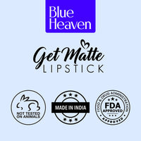 Blue Heaven Get Matte Lipstick | Soft Matte Finish and Lightweight Formula | Intense Pigment | Long-Lasting Lipsticks For Women | 401 | 4GM