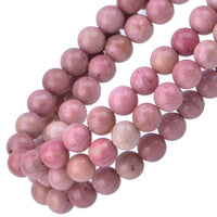 80Pcs Natural Crystal Beads Stone Gemstone Round Loose Energy Healing Beads with Free Crystal Stretch Cord for Jewelry Making (Rhodochrosite, 10mm) Rhodochrosite
