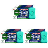 Dettol Cologne Fresh Bathing Soap Bar with 100% better odour protection- 150g Pack of 12, (600gm)
