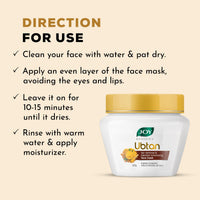 Joy Ubtan Tan Removal Face Pack (250gm) | Detan Pack with Kaolin Clay, Sandalwood, Turmeric & Saffron for Natural Glow | Exfoliates Skin & Minimizes Blemishes | For All Skin Types; Men & Women