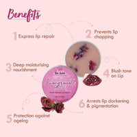 Nat Habit Lip Balm Fresh Infused Pomegranate Rose Lip Butter With Desi Ghee & Raw Honey For Lip Pigmentation, Lightening, Dark And Chapped Lips (10gm) (Pack of 2)