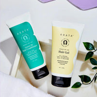 Arata Curl Care Duo Combo Of 2-Leave-In Conditioner(100Ml)&Gel(150Ml)|For Frizzy,Wavy,Curly Hair|Hydration,Moisture&All-Season Curl|No Sulphate,Paraben,Silicone|Aloe Vera|Cg Approved,2 Count