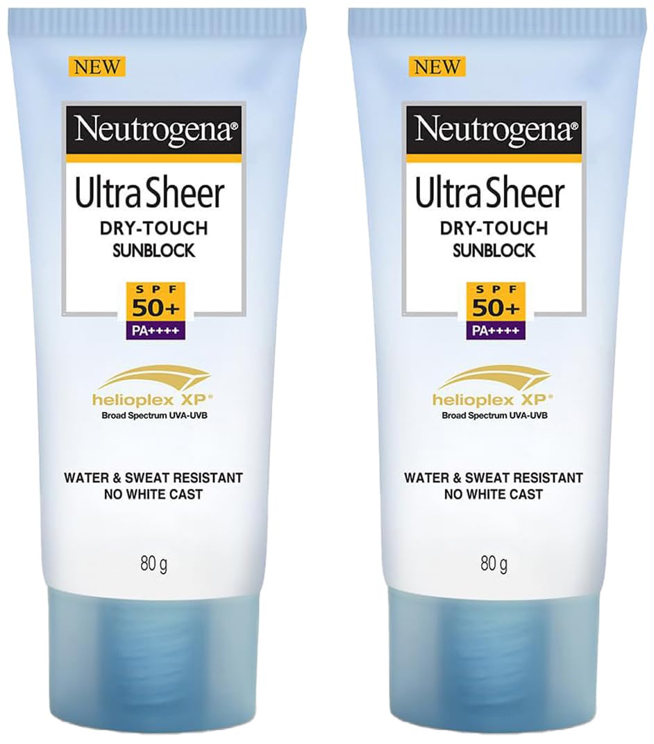 Neutrogena Ultrasheer Sunscreen For All Skin Types Spf 50+, 80G (Pack Of 2)