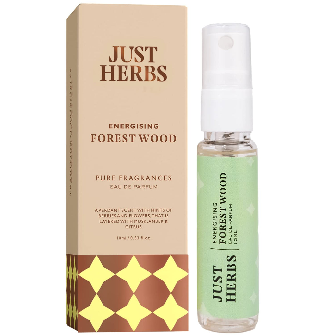 Just Herbs Retractable 2 In 1 Herbal Pencil Eyeliner + Kajal - Black 0.3G & Luxury Scent Long Lasting Forest Wood Travel Friendly Perfume 10Ml Combo, Matte Finish