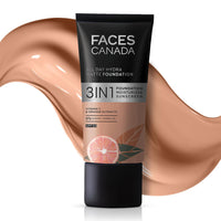 FACESCANADA All Day Hydra Matte Foundation|3-In-1 Foundation + Moisturizer Cream +Spf 30|24 Hr Aloe Hydration&Vitamin C|10Hr Long Wear|Medium To High Buildable Coverage|Caramel Natural|25Ml,Pack Of 1