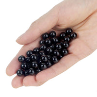 60PCS Natural 6MM Healing Gemstone, Black Tourmaline Energy Stone Round Loose Beads, Semi-Precious Crystal Beads with Free Elastic String for Jewelry Making DIY