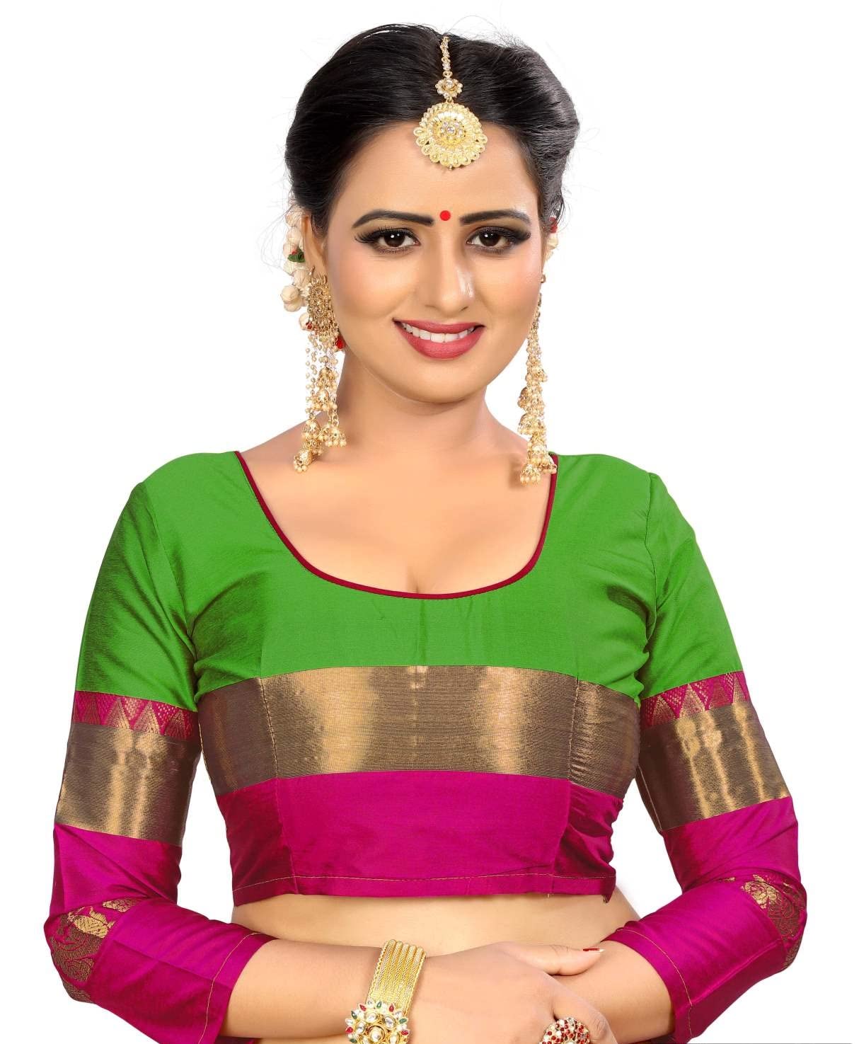 PAREVDEE Women's  Dobby Cotton Saree With Blouse Piece