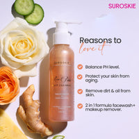 Suroskie Rose Petals Melt Cleanser 120Ml |2-In-1 Face Wash & Makeup Remover | Rose Water, Niacinamide & Vitamin E For Nourished, | Brightens & Glow | Suitable For All Skin Types – Men & Women