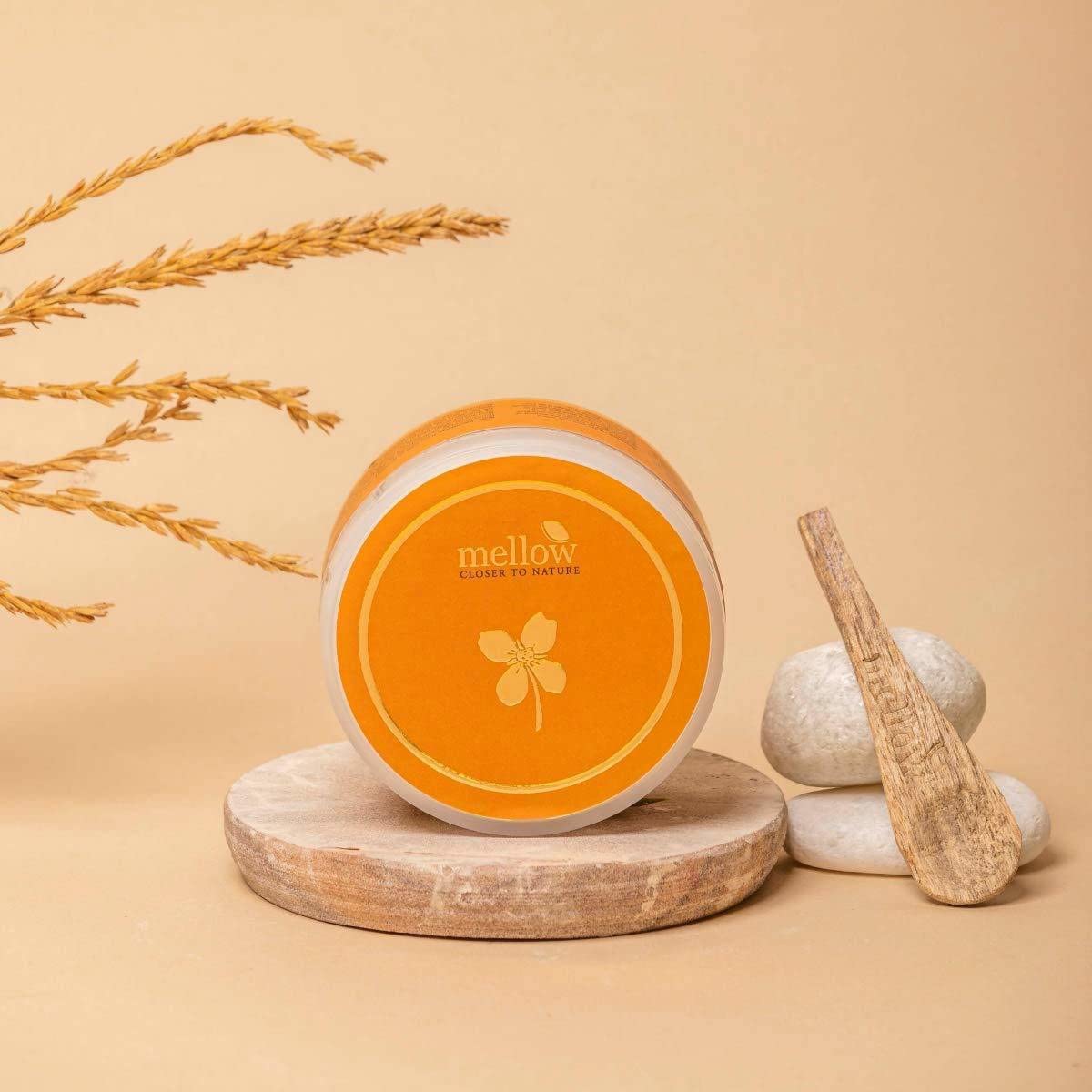 Mellow Herbals Ayurvedic Sarson Ubtan (100Gm) with Sarson Seed & Cow Milk | Cleanses Pores & Reduces Dark Patches | For Smooth & Toned Skin | Ayush Certified | GMO, Paraben and Silicone Free