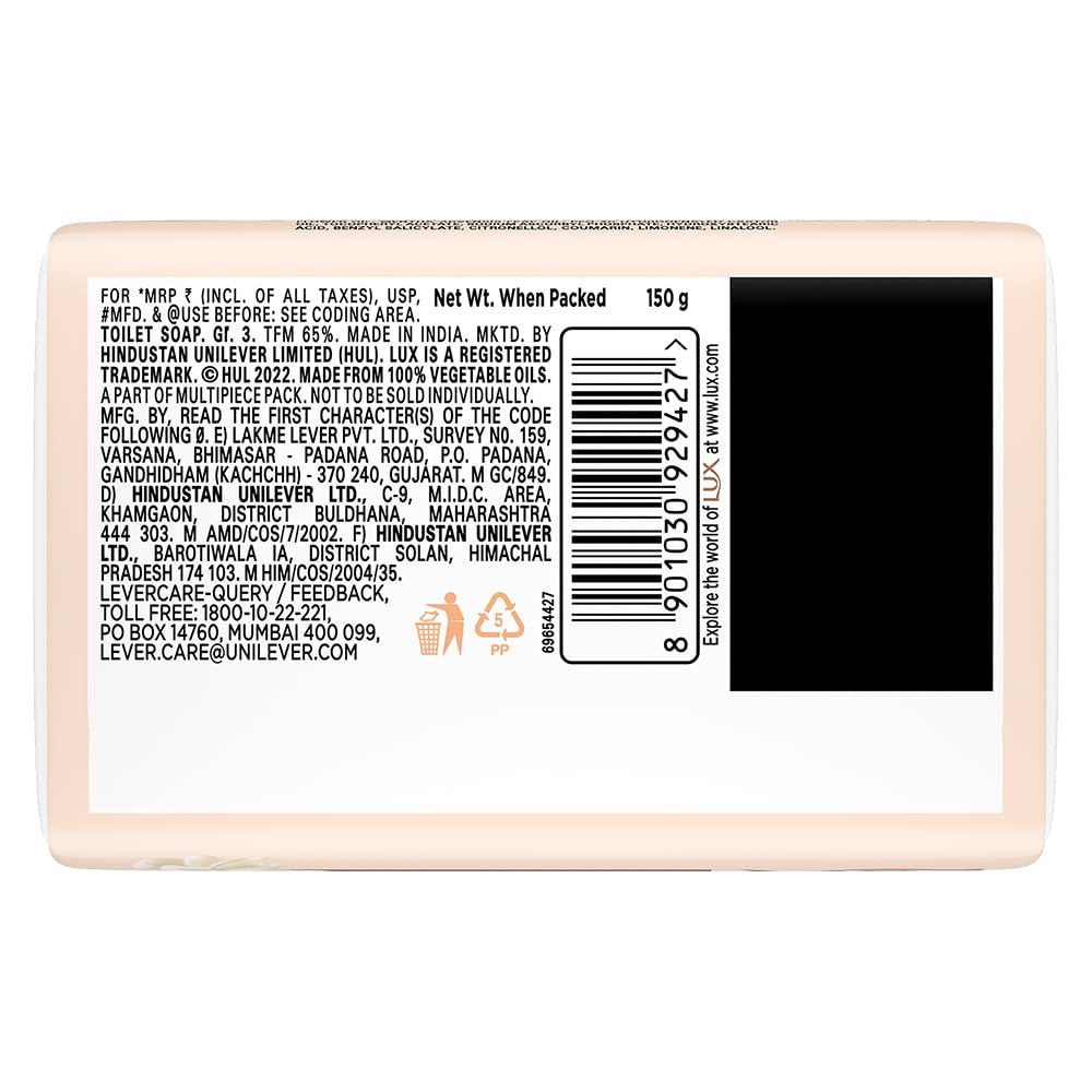 Lux Velvet Glow Jasmine & Vitamin E For Glowing Skin Beauty Soap Mega Pack 3X150 g