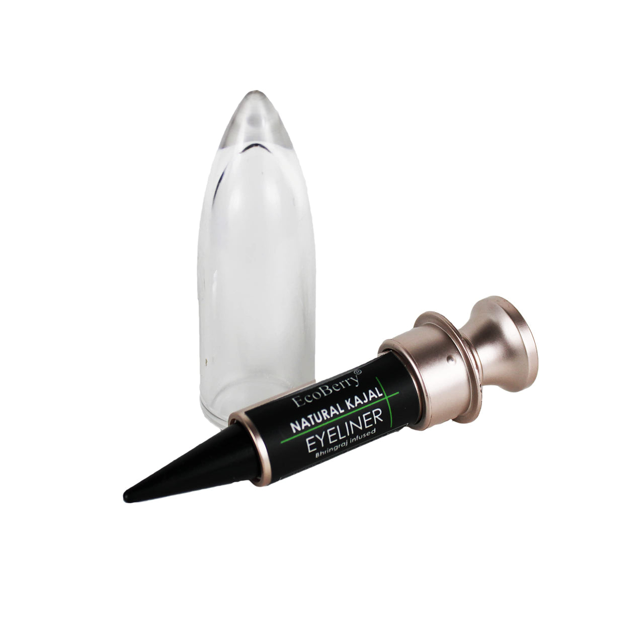 EcoBerry Kajal/Eyeliner Bhringraj infused Deep Black Kohl | Coolant Cleanses | Lead Paraben Free No Artificial Colors 100% Pure, Natural & Handmade, Preservative Free | Veg 3g
