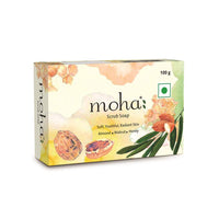 moha: Scrub Soap For Soft, Hydrate & Nourished Skin, Face With Walnut, Almond Oil & Honey Unisex Bathing Bar - 100gm (Pack of 3)