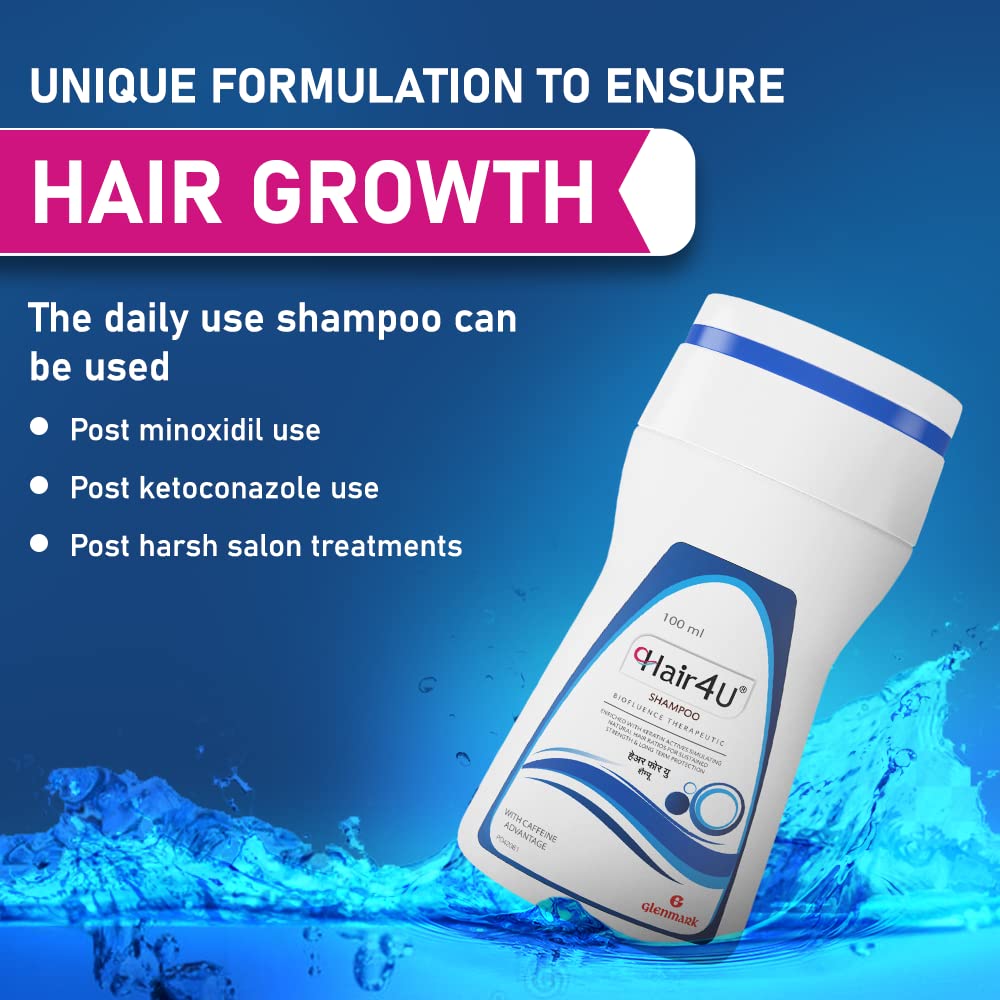 Hair4U Biofluence Therapeutic Shampoo, 100 ml for Hairfall Control |Strength and Longterm Protection | Enriched with Keratin Actives | Niacinamide | Caffeine Advantage