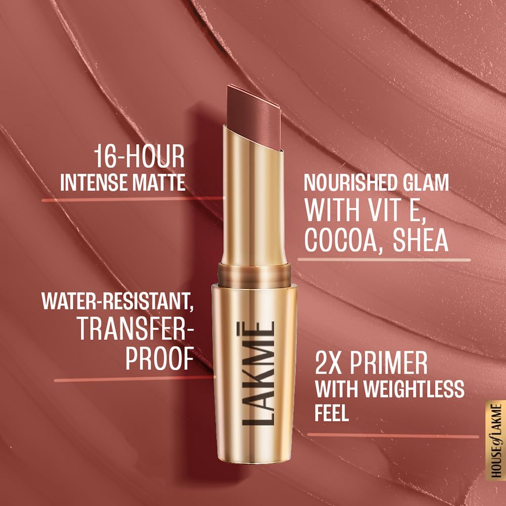 Lakmé 9To5 Primer + Matte Lip Color Mp9 Nude Touch, 3.6 G