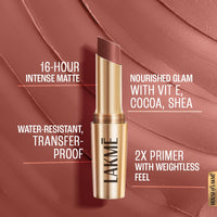Lakmé 9To5 Primer + Matte Lip Color Mp9 Nude Touch, 3.6 G