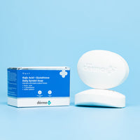 The Derma Co Kojic Acid + Glutathione Daily Syndet Brightening Soap With Kojic Acid & The Derma Co Ceramide + Ha Intense Face Moisturizer, Dry Skin Moisturiser - 25 Gm