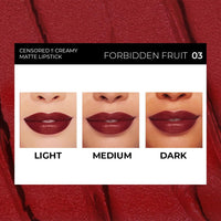 SOKU Censored Matte Long Lasting Lipstick for Women | Creamy Lipstick | Enriched with Jojoba Oil | Moisturising & Waterproof | Smooth Finish & Lightweight (Forbidden Fruit 03) - 4.2g
