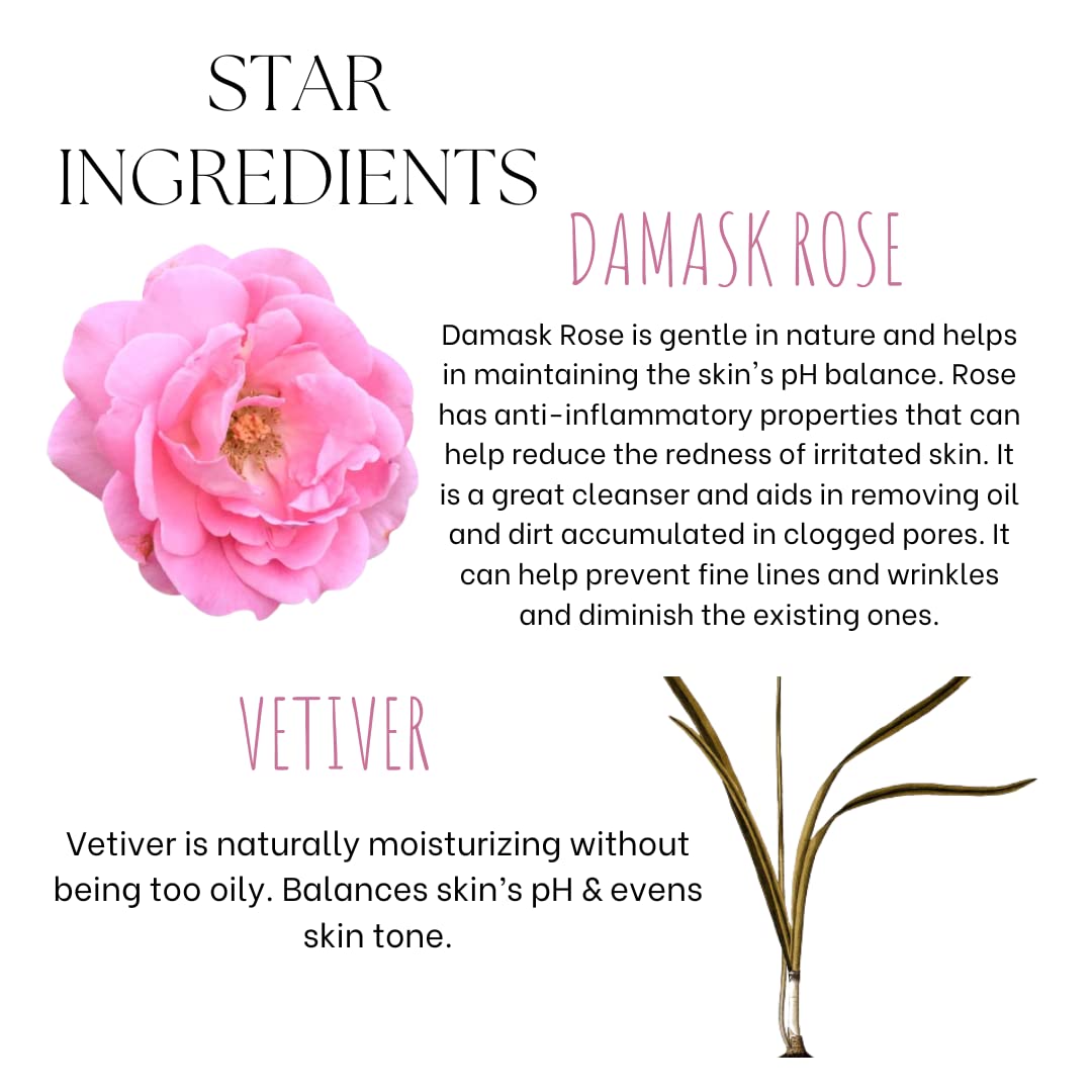 EcoBerry Damask Rose Vetiver Dusting Powder,Chemical &Talc Free,Hypoallergenic,Organic Certified Ingredients,No Whitish Cast, Mattify,Non-Comedogenic, Sensitive Skin,100% Natural & Handmade,Vegan 50g
