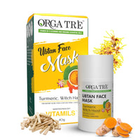 Orgatre Ubtan Face Mask Stick For Men & Women For Sun Tan, Natural Glow With Natural Haldi | 40 Grams