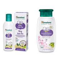 Himalaya Baby Hair Oil 200 ml and Himalaya Baby Care Extra Moisturizing Baby Wash, 200ml