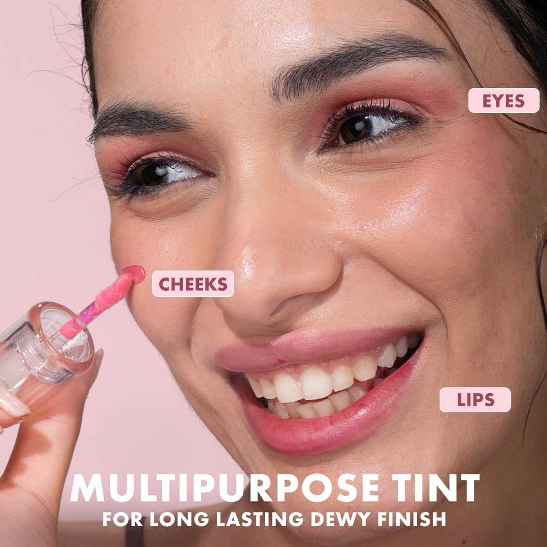 mCaffeine Shades Lip & Cheek Glow Tint | Multipurpose & Blendable | Longlasting Dewy Finish | Hydrating & Nourishing | Highly Pigmented Gel Formula | Lipstick | Blush for Women - Shade: Tulip | 3 ml