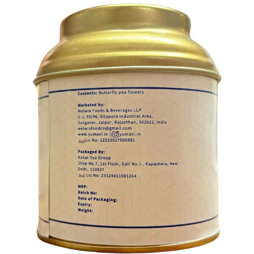 Yumavi Butterfly Pea Tea - 30 gm || No Harmful PET Jars or Plastic || Natural Blue Pea Antioxidant Tisane || Immunity Booster & Stress Reliever || Vegan, GMO and Gluten Free || No Caffeine Herbal Tea