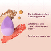 TYPSY BEAUTY Dip and Dab Makeup Sponge Blender | Dual-Sided Silicone and Foam Puff | Latex-Free, Soft, Durable | Face Blender for Foundation, Concealer, Powder | Compact Puff for Women