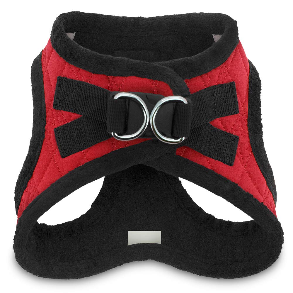 Voyager Step-In Plush Dog Harness  Soft Plush, Step In Vest Harness for Small and Medium Dogs by Best Pet Supplies - Harness (Red Plush), S (Chest: 14.5 - 16")