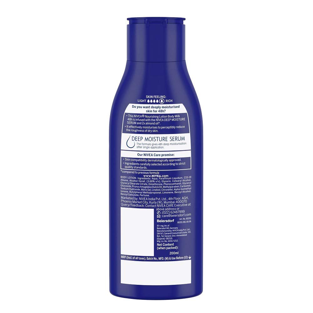 Nivea Nourishing Lotion Body Milk, 200ml (Pack of 3), Dry Skin