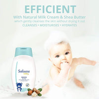 Softsens Baby TEAR FREE Baby Wash with natural milk cream & shea butter (200ml x Pack of 2)