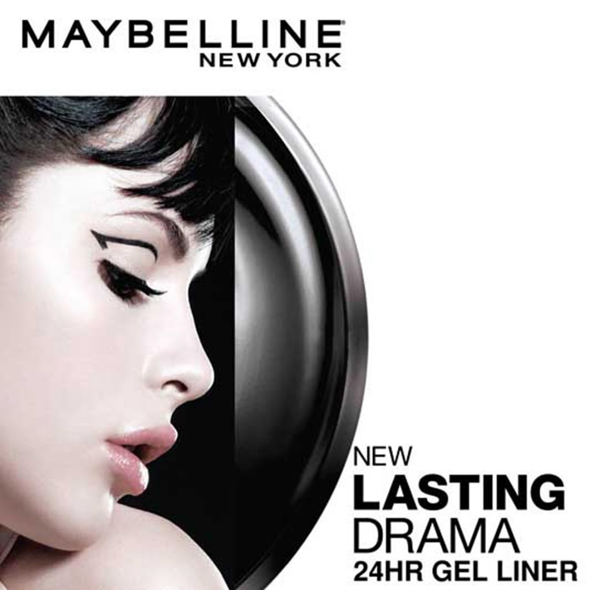Maybelline New York Eyeliner, Intense Colour, Long-lasting, 36Hr wear, Lasting Drama Gel Eyeliner, Black