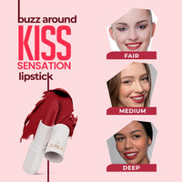 Juice Kiss Sensation lipstick combo set for women with Goodness of Bio Retinol, SPF 15 UV protection for dusky skin tone