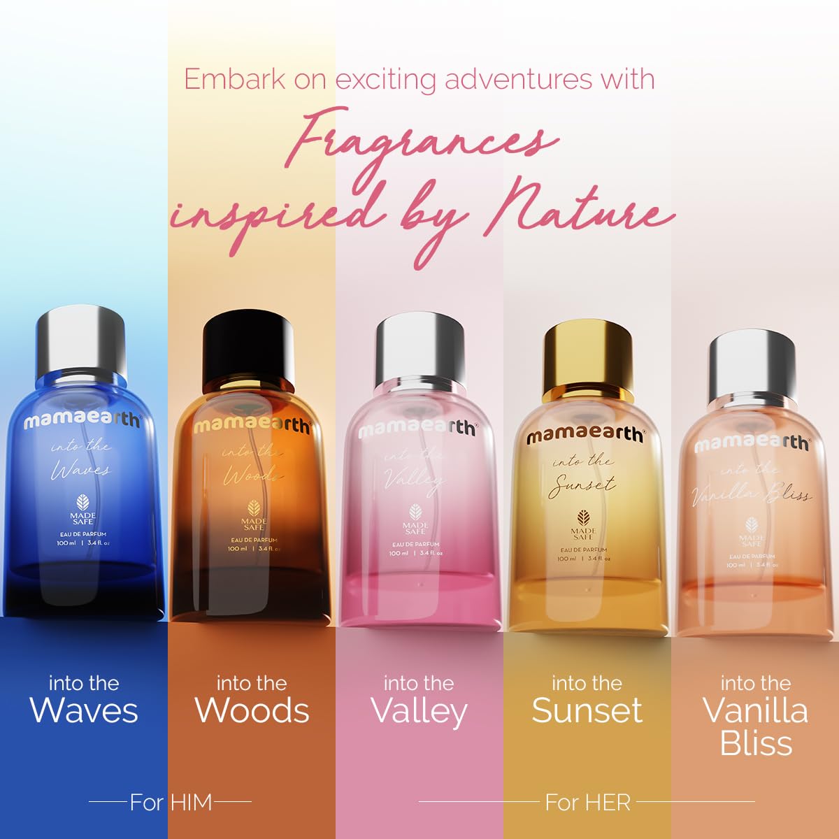 Mamaearth Into The Valley Liquid Eau De Parfum For Women-100Ml|Made Safe Approved|Premium&Long-Lasting Fragrance|Blend Of Exotic Ingredients|Perfume With Pear,Jasmine&Vanilla Notes|Fresh Scent