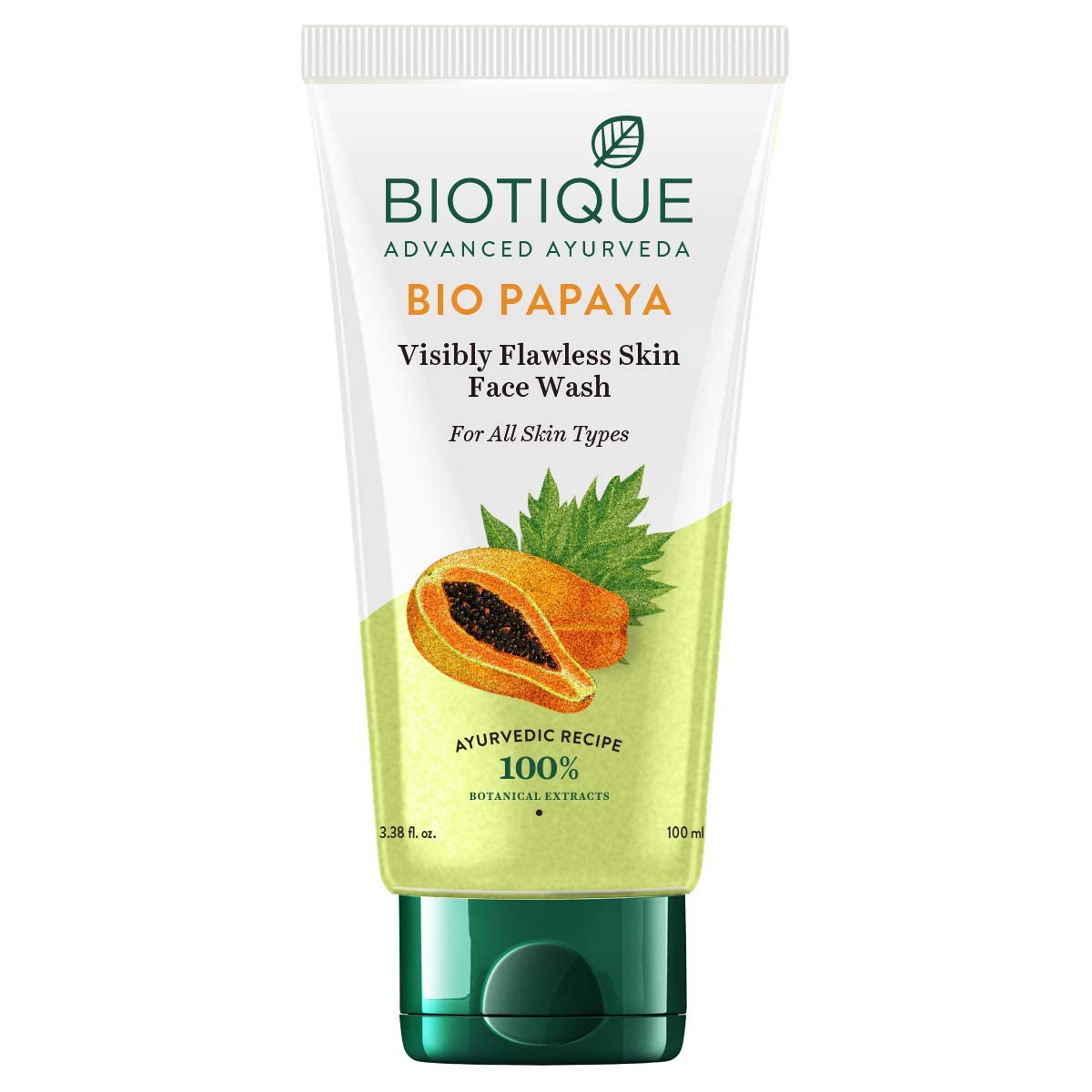 Biotique Bio Papaya Visibly Ageless Face Wash, Pack of 2, 200 ml (2 x 100 ml) and Biotique Bio Papaya Revitalizing Tan Removal Scrub, 50 g