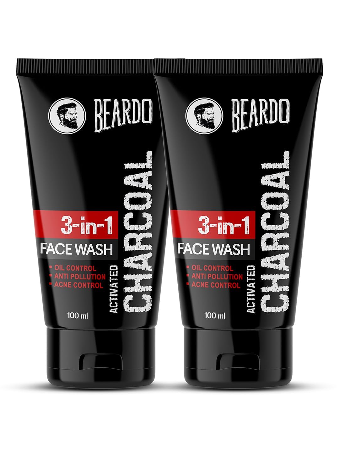 Beardo Activated Charcoal Face Wash for men, 100ml | For Deep Pore Cleaning and Removes Dirt | face wash for acne and pimples | face wash for oily skin
